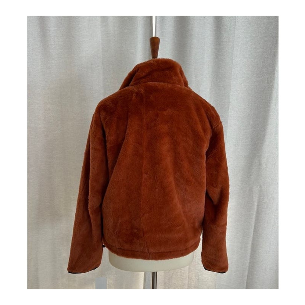 NWT Blank NYC Orange Half Zip Pullover Plush Coat Jacket Women’s Small - Picture 4 of 6